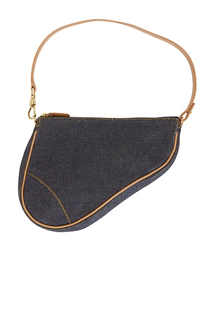 FWRD Renew Dior Denim Pochette Saddle Bag