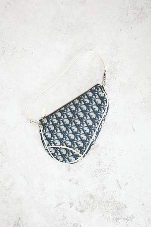 FWRD Renew Dior Diorissimo Pochette Saddle Bag in Navy