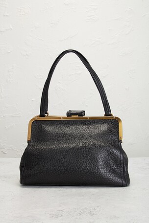 FWRD Renew Prada Berlino Cerniera Frame Shoulder Bag in Black