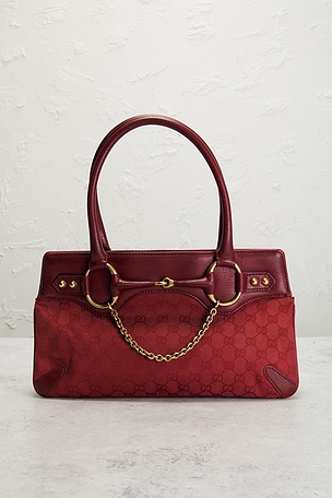 FWRD Renew Gucci Horsebit Handbag in Red