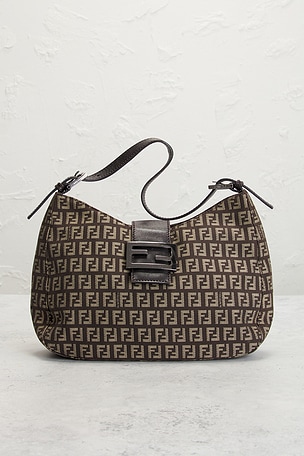 FWRD Renew Fendi Zucchino Hobo Bag