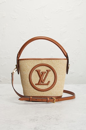 FWRD Renew Louis Vuitton Raffia Petite Bucket NM Bag