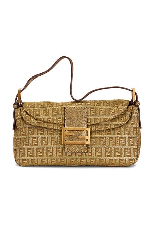 FWRD Renew Fendi Zucchino Baguette Shoulder Bag