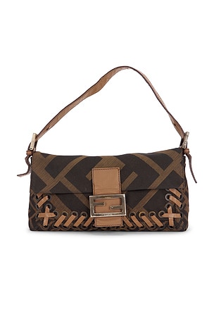 Fendi Zucca Whipstitch Baguette Shoulder Bag FWRD Renew
