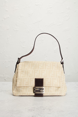 FWRD Renew Fendi Zucca Mama Forever Baguette Shoulder Bag
