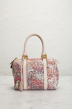 FWRD Renew Fendi Zucchino Forever Bauletto Mini Boston Bag in Pink