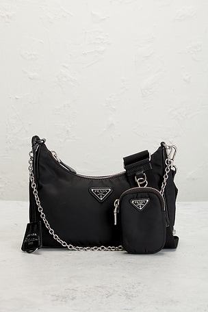 FWRD Renew Prada Re-Edition 2005 Re-Nylon Shoulder Bag in Black
