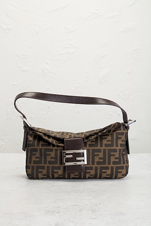 FWRD Renew Fendi Zucca Baguette Shoulder Bag