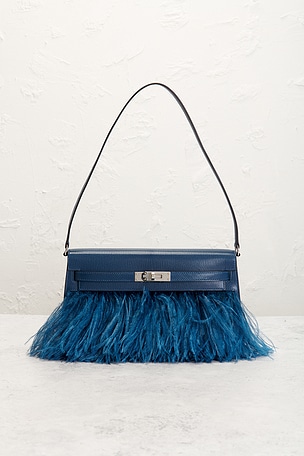 FWRD Renew Hermes Chevre Kelly Elan Shoulder Bag en Bleu