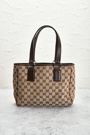 FWRD Renew Gucci Tote Bag in Brown