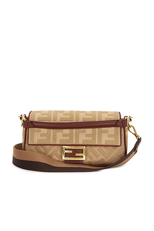 Fendi Zucca Embossed Baguette NM Shoulder Bag FWRD Renew