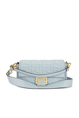 Fendi Zucca Embossed Baguette NM Shoulder Bag FWRD Renew