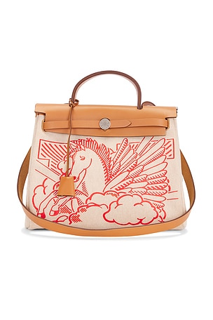 Hermes Toile & Leather Pegase Pop Herbag Zip 31 Handbag FWRD Renew
