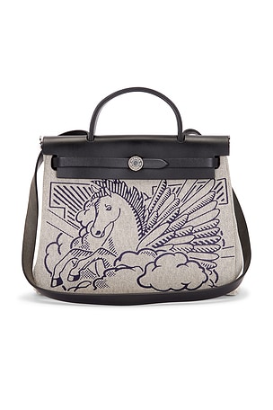 Hermes Toile & Leather Pegase Pop Herbag Zip  31 Handbag FWRD Renew