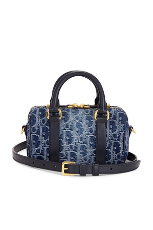 Dior Oblique Denim Nano Groove Convertible Bowling Bag FWRD Renew