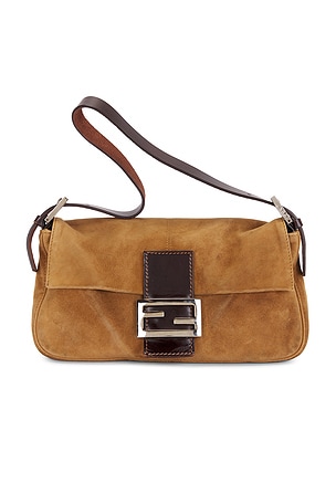 Fendi Suede Baguette Shoulder Bag FWRD Renew