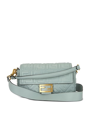 Fendi FF Embossed Midi Chain Baguette Shoulder Bag FWRD Renew