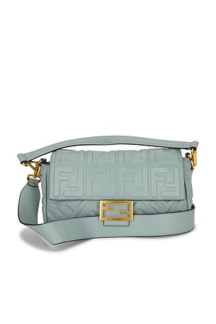 Fendi FF Embossed Midi Chain Baguette Shoulder Bag FWRD Renew