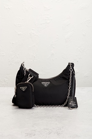 FWRD Renew Prada Re-Edition 2005 Re-Nylon Shoulder Bag in Black