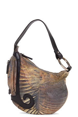 Fendi Distressed Oyster Shoulder Bag FWRD Renew