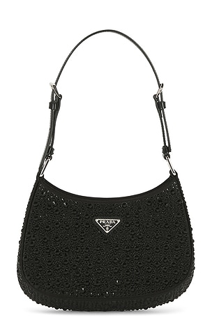 Prada Satin Embellished Cleo Shoulder Bag FWRD Renew