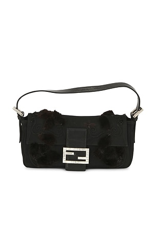 Fendi Beaded Fur Baguette Shoulder Bag FWRD Renew