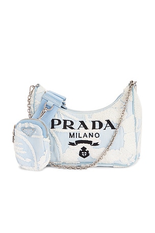 Prada Embroidered Drill Re-Edition 2005 Shoulder Bag FWRD Renew