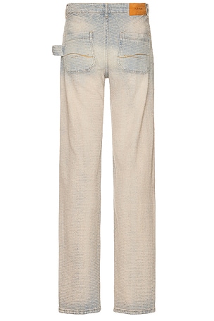 FLANEUR Faded Tweed Denim Jeans in Blue