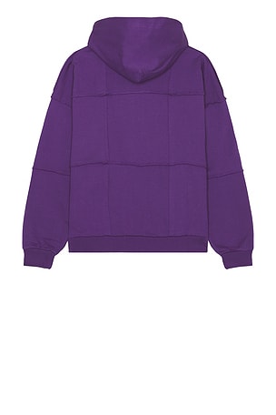 FLANEUR Cut And Sew Zip-up Hoodie in Purple