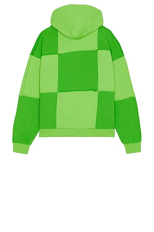 FLANEUR Cut & Sew Hoodie in Green