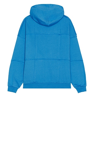 FLANEUR Cut & Sew Zip-Up Hoodie in Blue