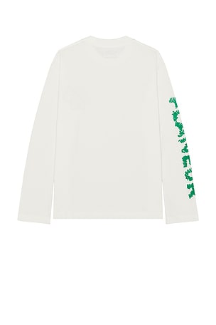 FLANEUR Flower Doodle Long Sleeve T-Shirt in White