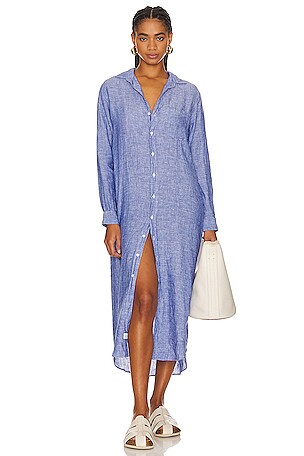 Frank & Eileen Rory Woven Long Dress in Famous Blue | REVOLVE