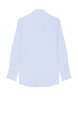 Frescobol Carioca Antonio Linen Shirt in Baby Blue