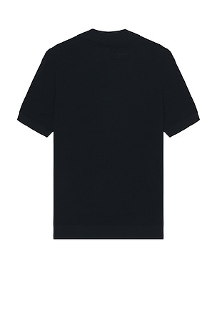 Frescobol Carioca Rino Str Cotton Salt And Pepper Stitch Ss Knitted Polo in Navy