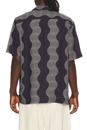 Frescobol Carioca Roberto Linen Shirt in Navy