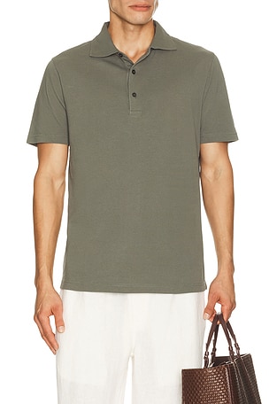 Luca Cotton Piquet Polo Button Up Short Sleeve Frescobol Carioca