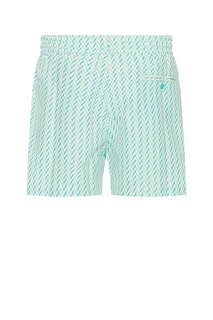 Frescobol Carioca Sport Copacabana Herringbone Swim Short in Green