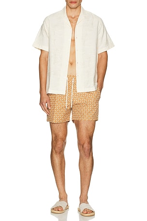 Rio Swim Short Lotus Print Frescobol Carioca