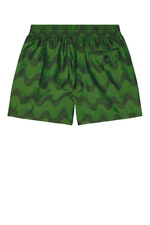 Frescobol Carioca Rio Swim Short Raffia Copa Jacquard Print in Green. Size XL/1X. Also