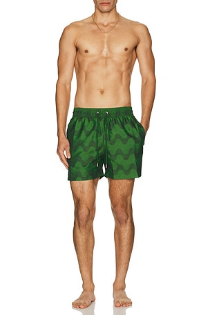 Rio Swim Short Raffia Copa Jacquard Print Frescobol Carioca