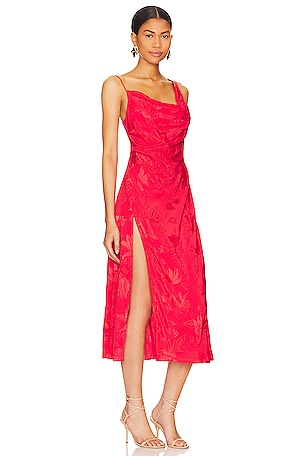 For Love & Lemons Ilana Midi Dress in Red