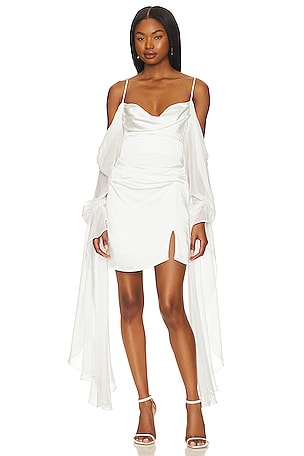 Alexander Wang Off The Shoulder Shirt Dress in Bright White