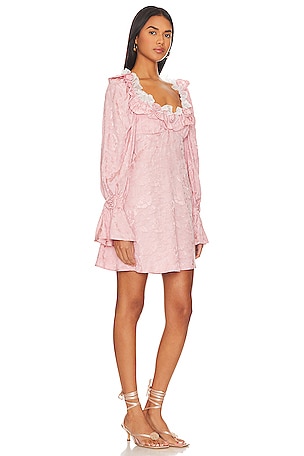 For Love & Lemons Rosalia Mini Dress in Rose