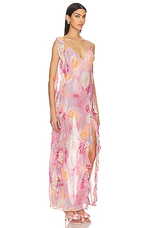 For Love & Lemons Beate Maxi Dress in Pink