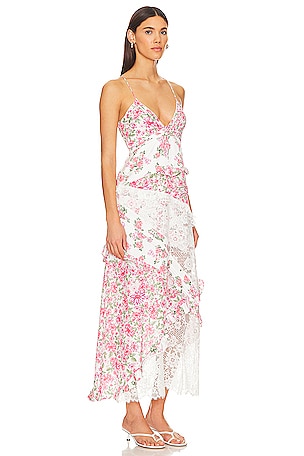 For Love & Lemons Rosalyn Maxi Dress in Pink