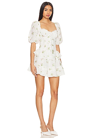 For Love & Lemons Kinsley Mini Dress in White