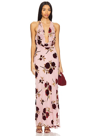 Velvet Halter Maxi Dress For Love & Lemons