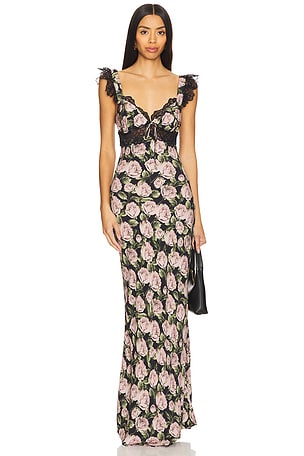 Fallen Rose Print Maxi Dress For Love & Lemons