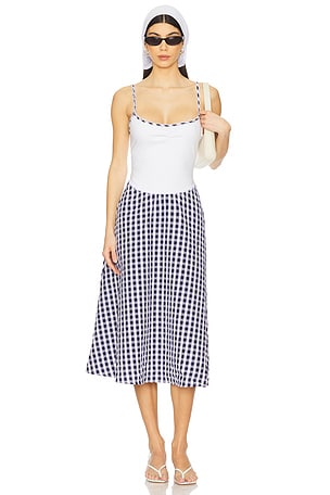 Gisella Gingham Midi Dress For Love & Lemons